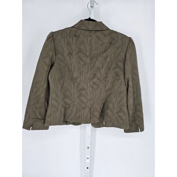 Worthington Women's Green Cotton Blend Long Sleeve Two-Button Blazer Size 10 - Picture 2 of 4